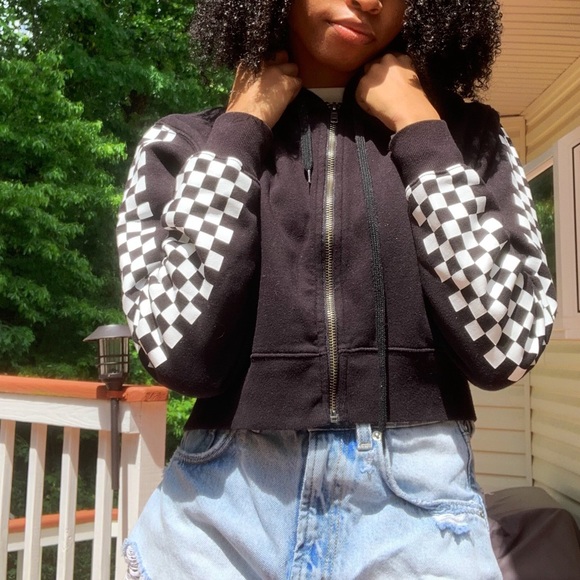 cropped sweat jacket